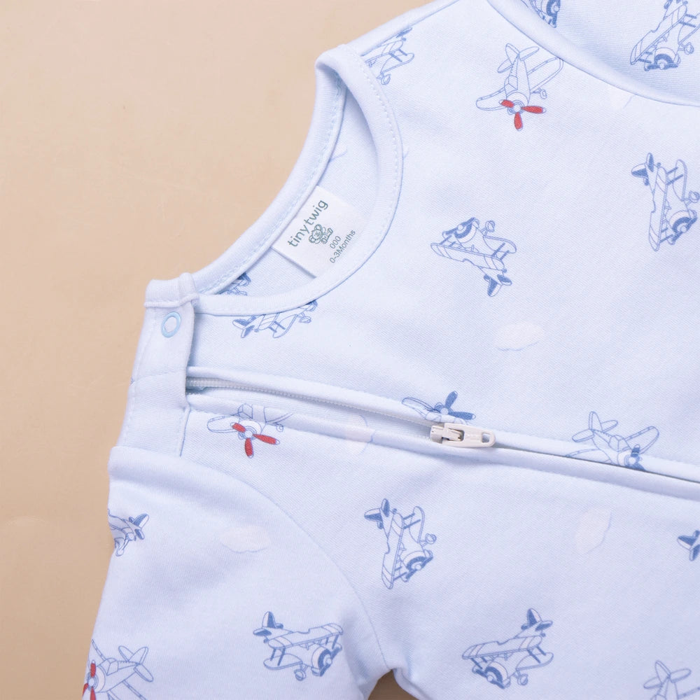 Tiny Twig Sky Patrol Zipsuit - Powder Blue