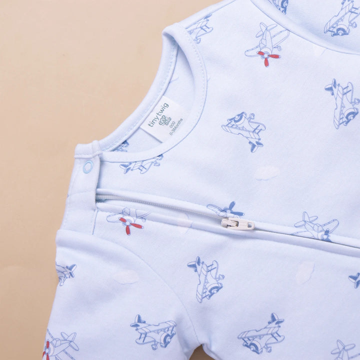 Tiny Twig Sky Patrol Zipsuit - Powder Blue