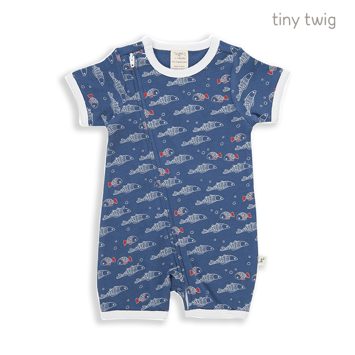 Tiny Twig Zipsuit S/S Little Fish