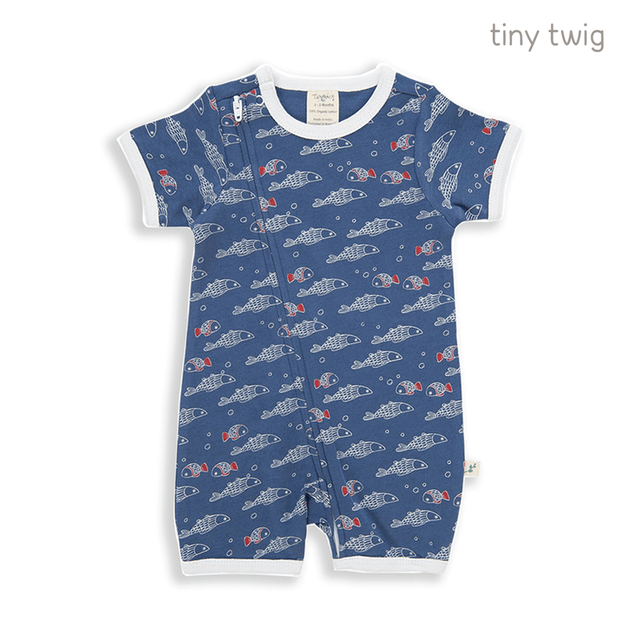 Tiny Twig Zipsuit S/S Little Fish