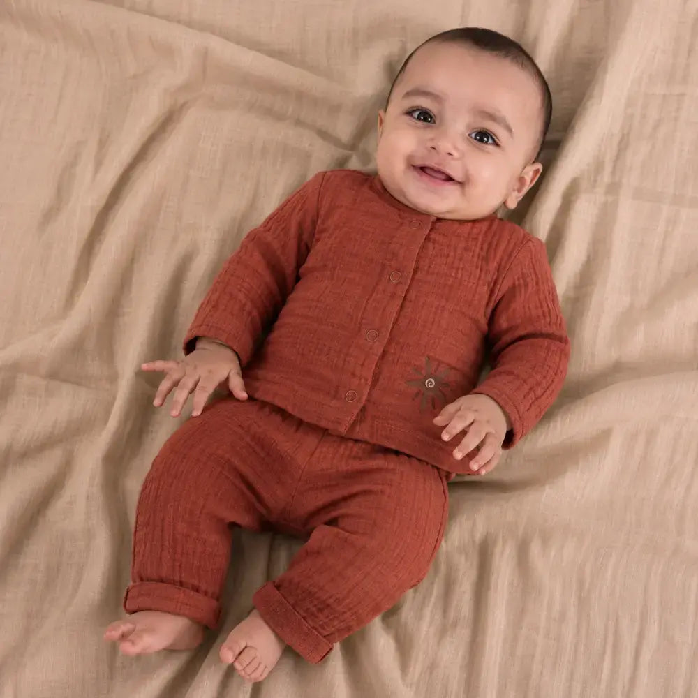 Prekies Muslin Clothing Set - Rust