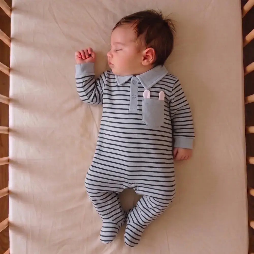 Prekies Newborn Cotton Sleepsuits Bear Face Print - Multi (Set of 3)