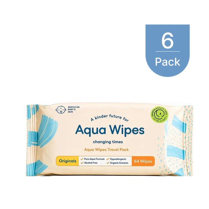 Aqua Wipes Originals Baby Wipes – 64 Wipes Per Pack – Pack of 3, 6, 9 &amp; 12