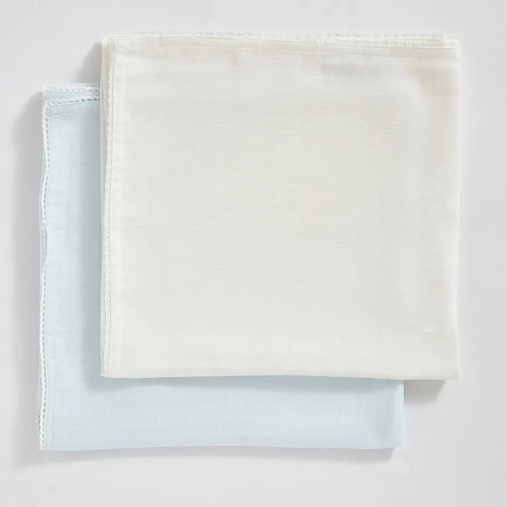 Annasimona Kids Blue Muslin Swaddles  - Set of Three