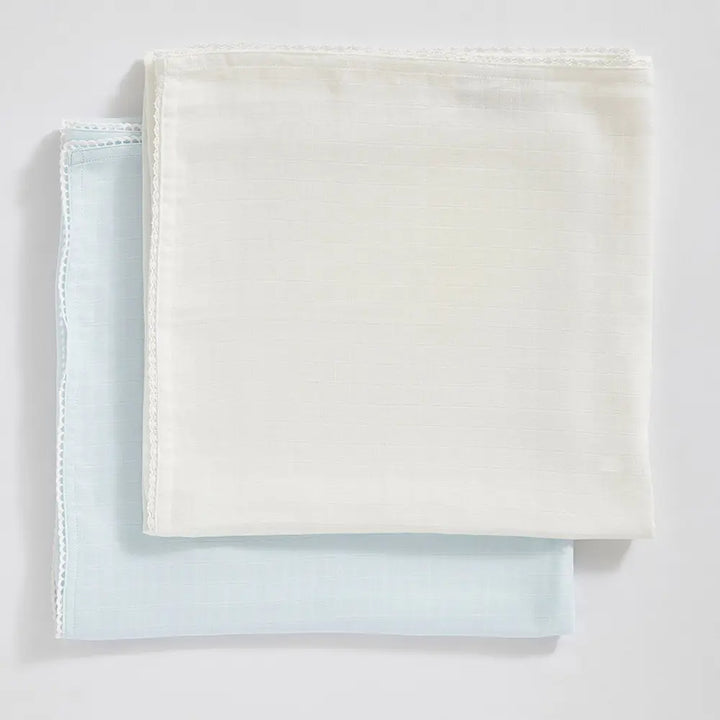 Annasimona Kids Blue Muslin Swaddles  - Set of Three