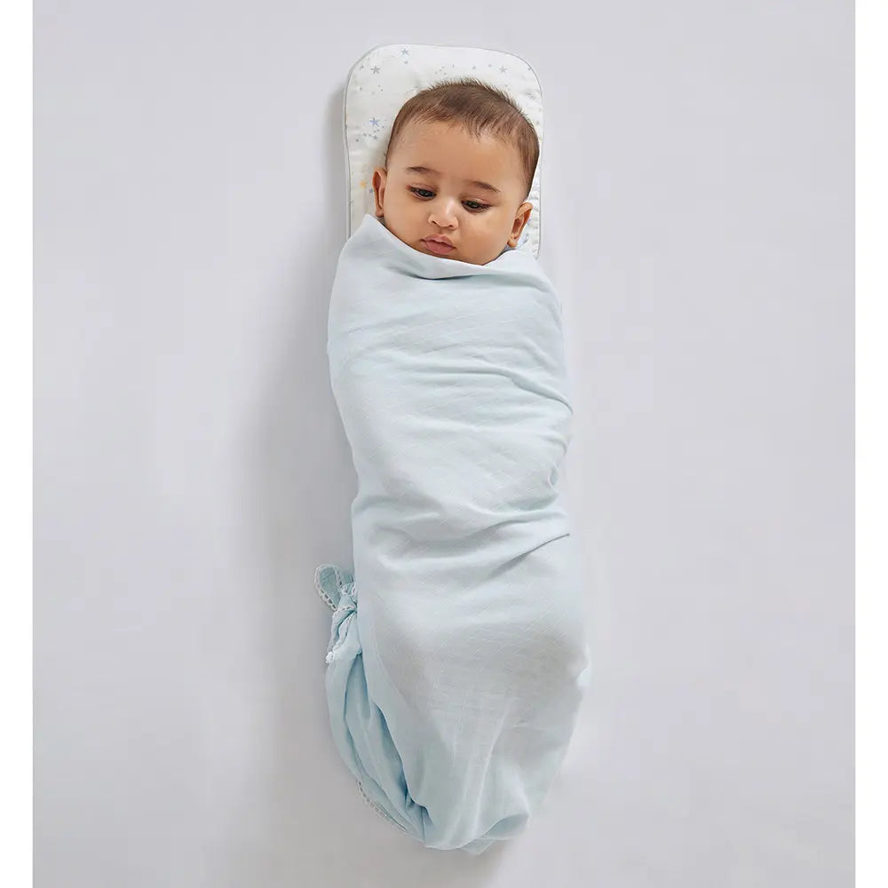 Annasimona Kids Blue Muslin Swaddles  - Set of Three