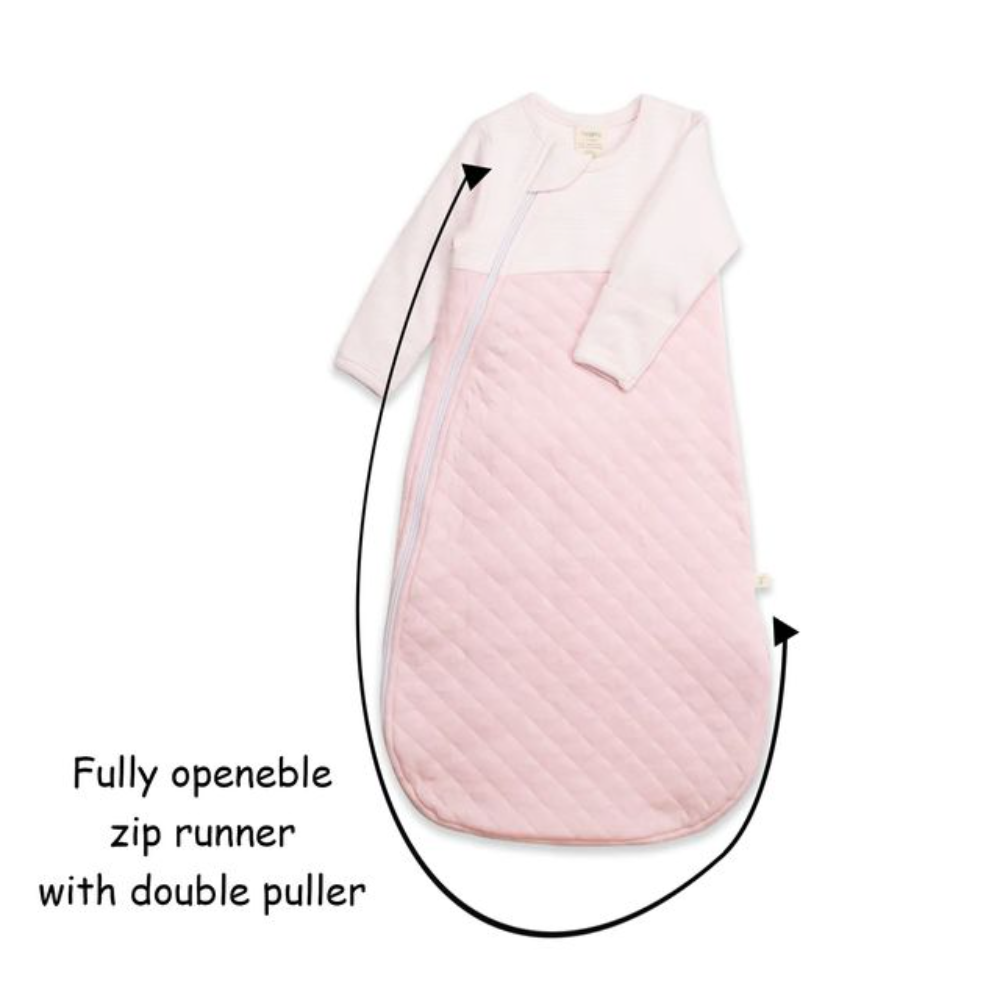 Tiny Twig Quilted Sleeping Bag- Soft Pink