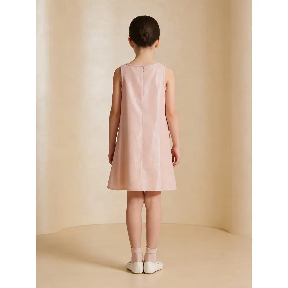 The Baby Trunk - Mouse Shift Dress &amp; Starsequin Tictac For Girls | Strawberry Pink Lurex