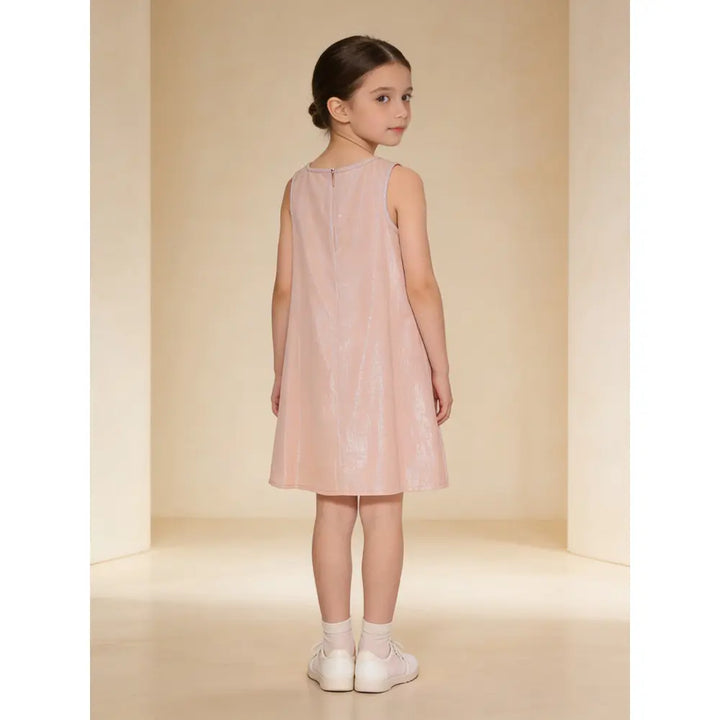 The Baby Trunk - Mouse Shift Dress &amp; Starsequin Tictac For Girls | Strawberry Pink Lurex