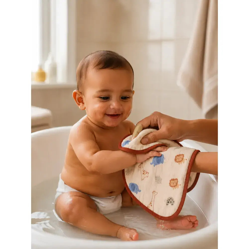 Prekies Washcloths Safari Trail Print - Multi (Set of 3)