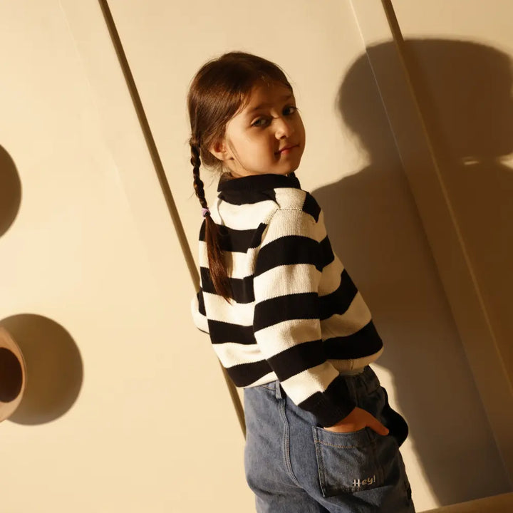 Krawl Kids Contrast Polo - Black &amp; White