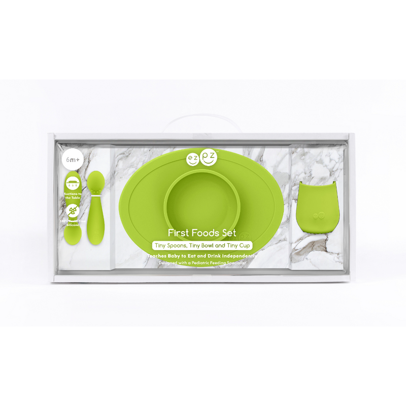 ezpz First Foods Set (Suction bowl, Training Cup & Spoon Set) for
