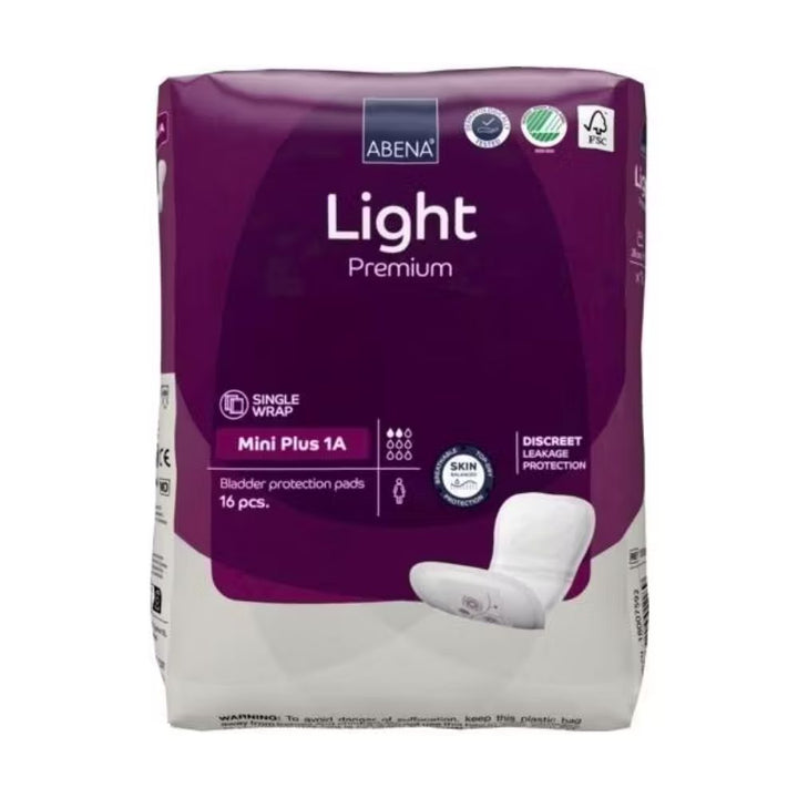 Abena Light Mini Plus 1A Incontinence Pads - 200 ml absorbency