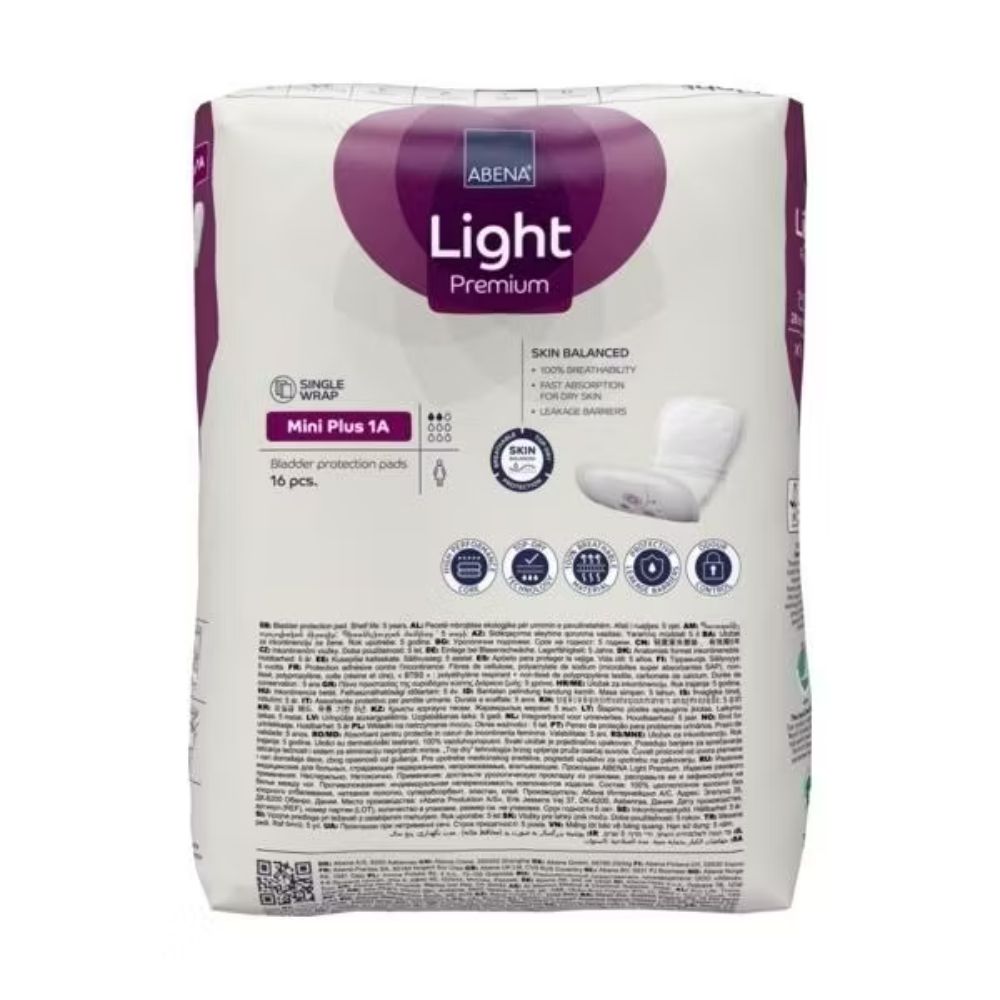 Abena Light Mini Plus 1A Incontinence Pads - 200 ml absorbency