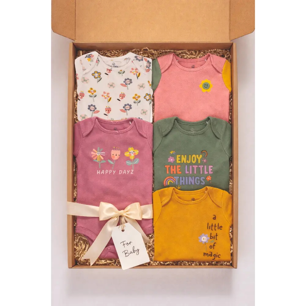 Furr Balls Little Flower Pack Of 5 Organic Baby Gift Set