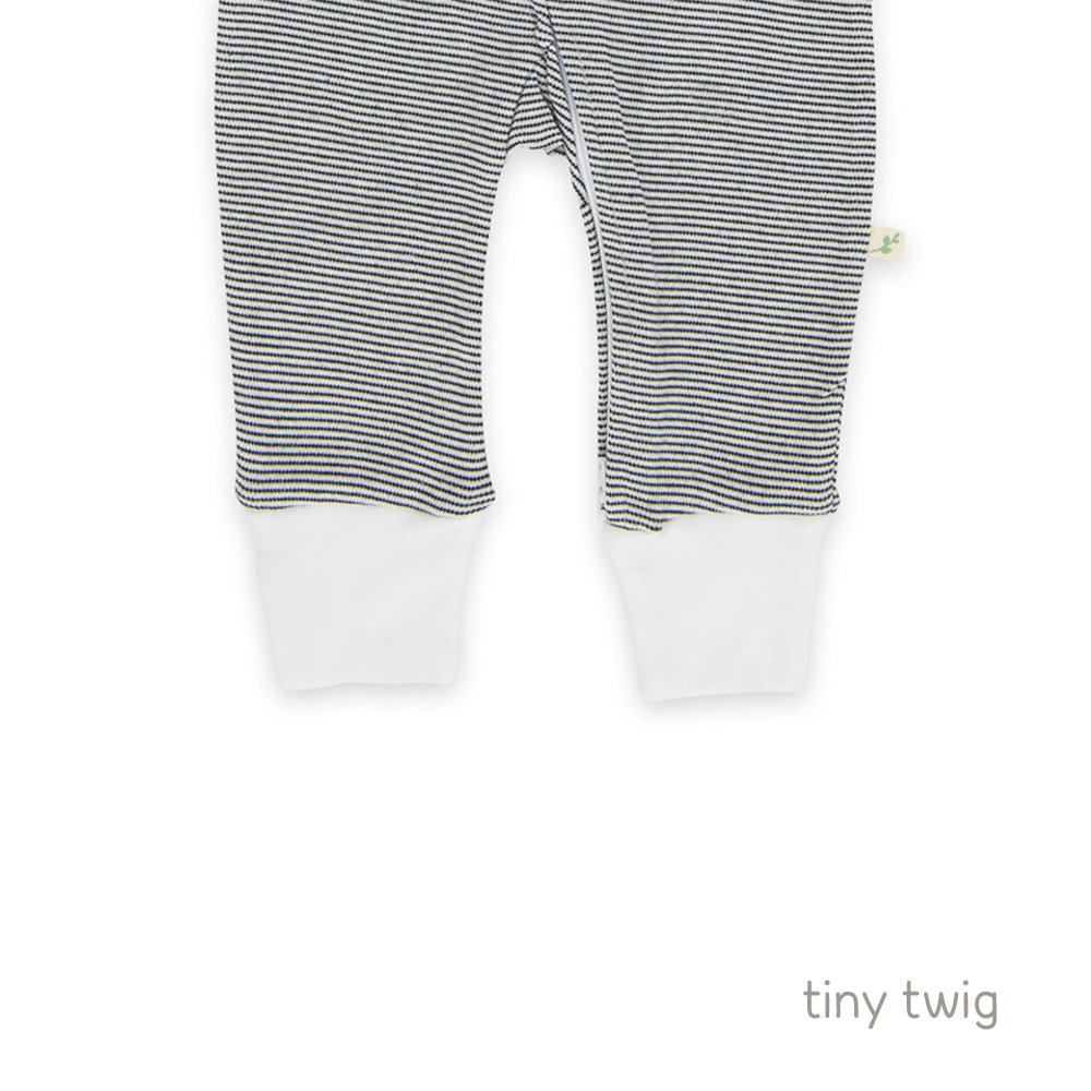 Tiny Twig Zipsuit L/S Graphite Stripes