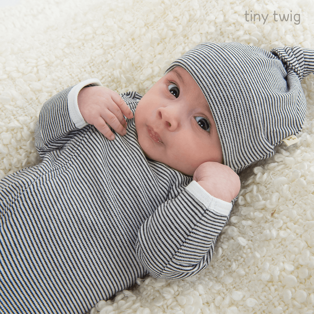Tiny Twig Zipsuit L/S Graphite Stripes