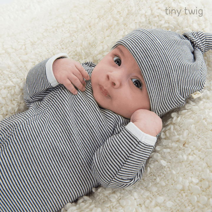 Tiny Twig Zipsuit L/S Graphite Stripes