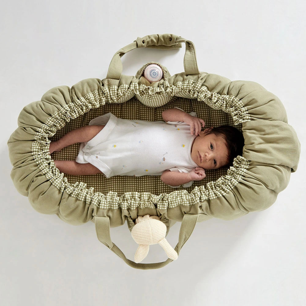 Annasimona Kids Green Checks Cradle All-in-one Carry Nest