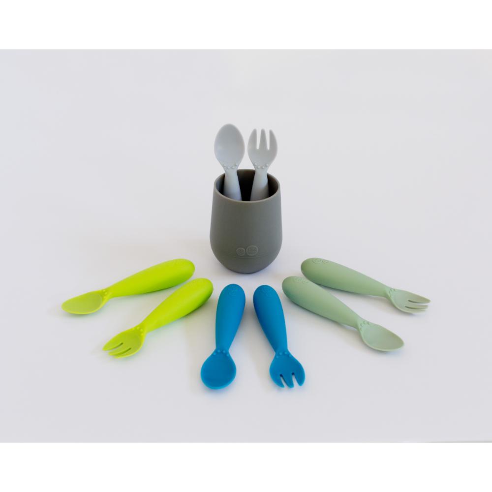 ezpz Mini Utensils for Toddlers (Spoon & Fork)