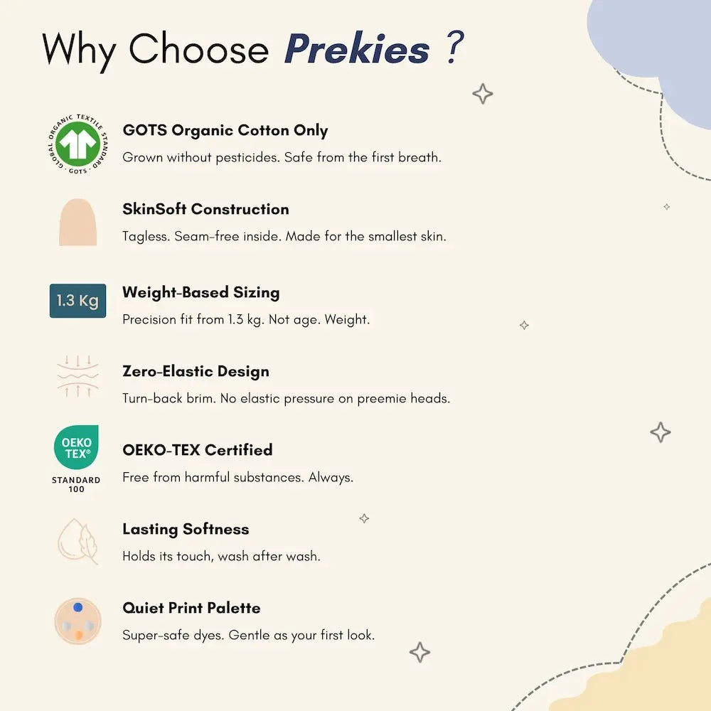 Prekies Newborn Baby Essentials Gift Set - 10-Piece Newbie Print - Cream &amp; Brown