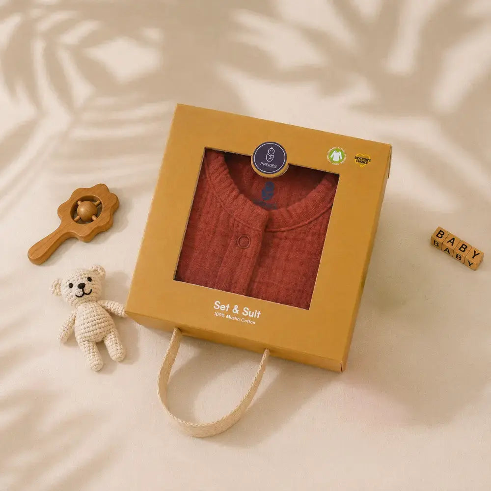 Prekies Muslin Clothing Set - Rust