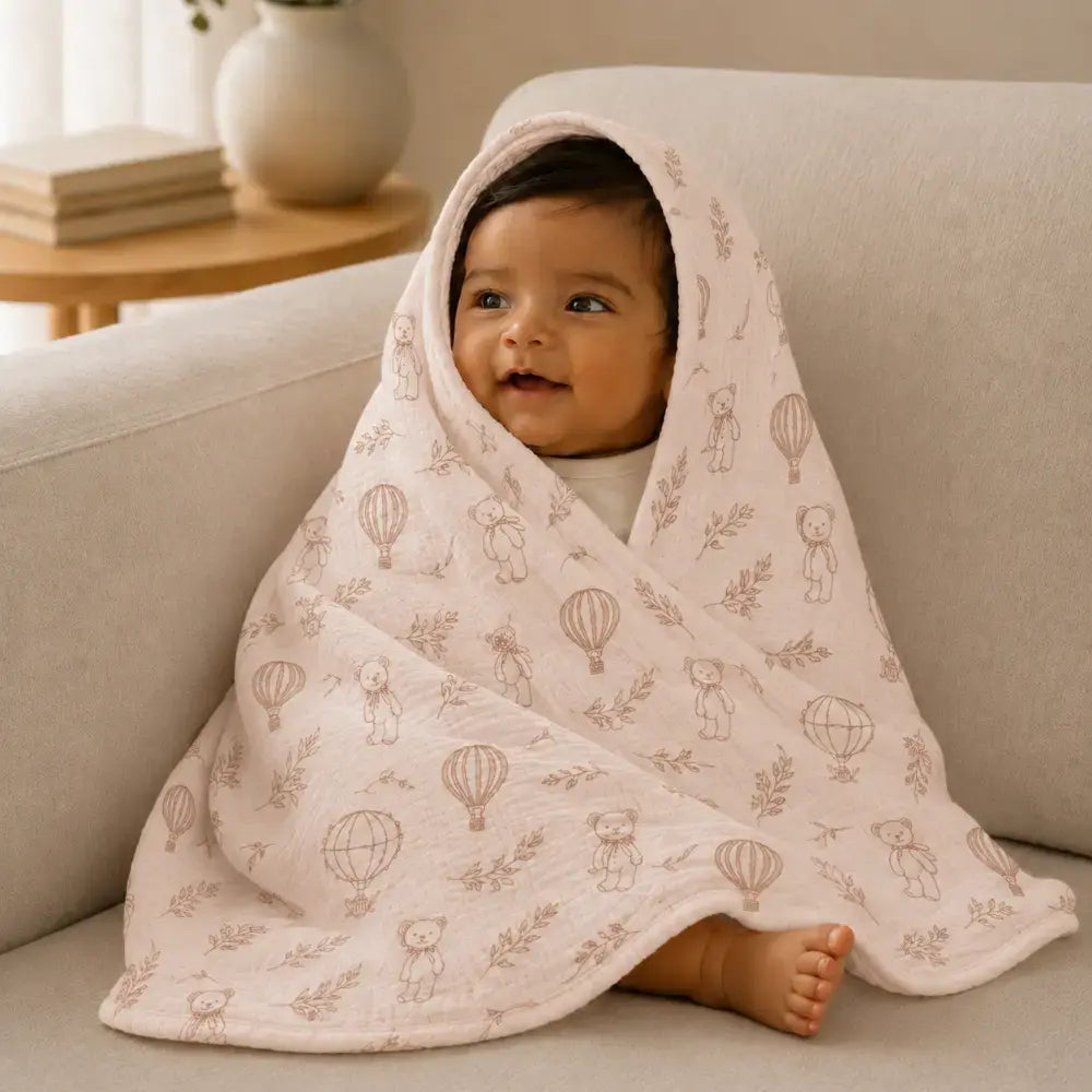 Prekies Newborn Cotton Swaddles Safari Trail Print - Multi (Set of 3)