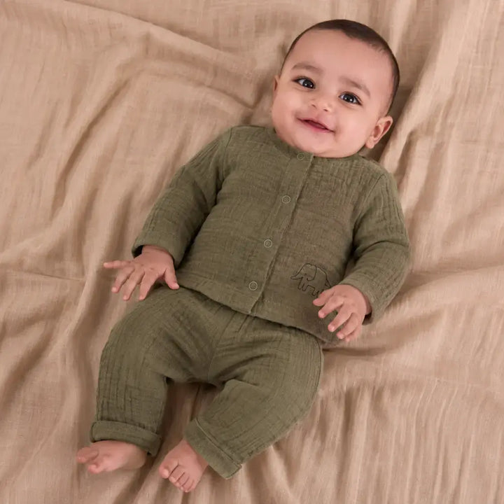 Prekies Muslin Clothing Set - Olive