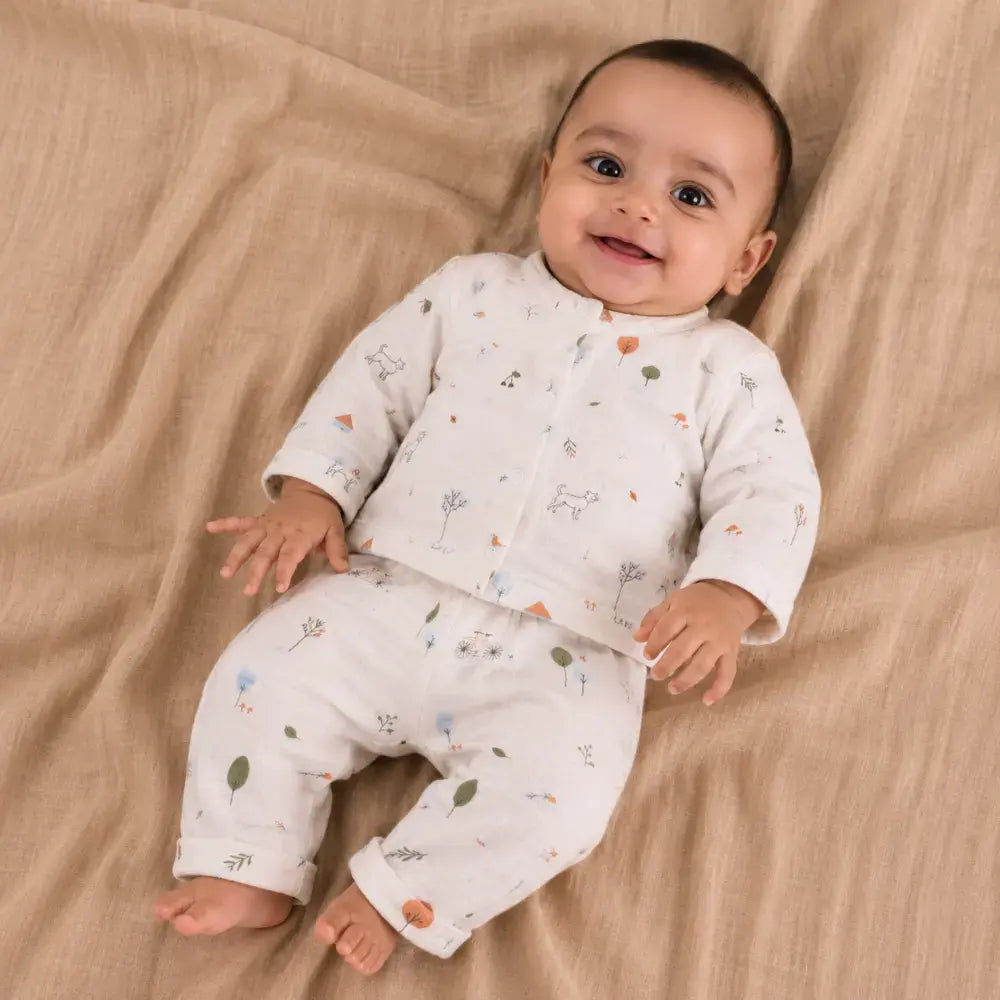 Prekies Muslin Clothing Set Little Explorer With Cycle Print - Multi