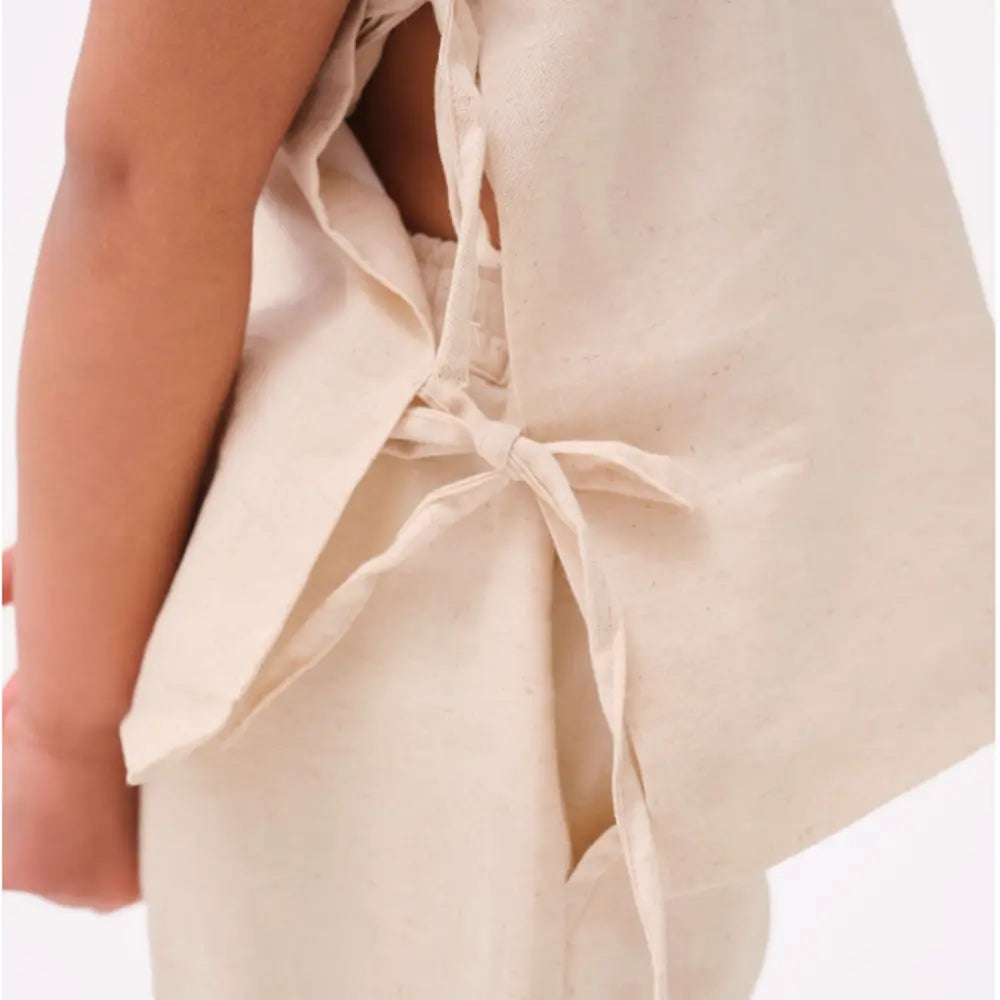 Krawl Kids Linen Tie Top - Beige