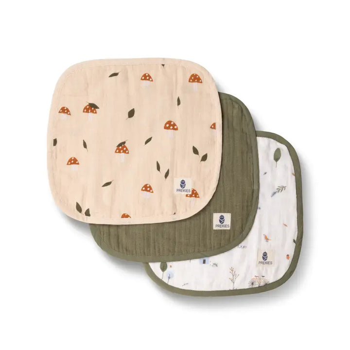 Prekies Washcloths Little Explorer Print - Multi (Set of 3)