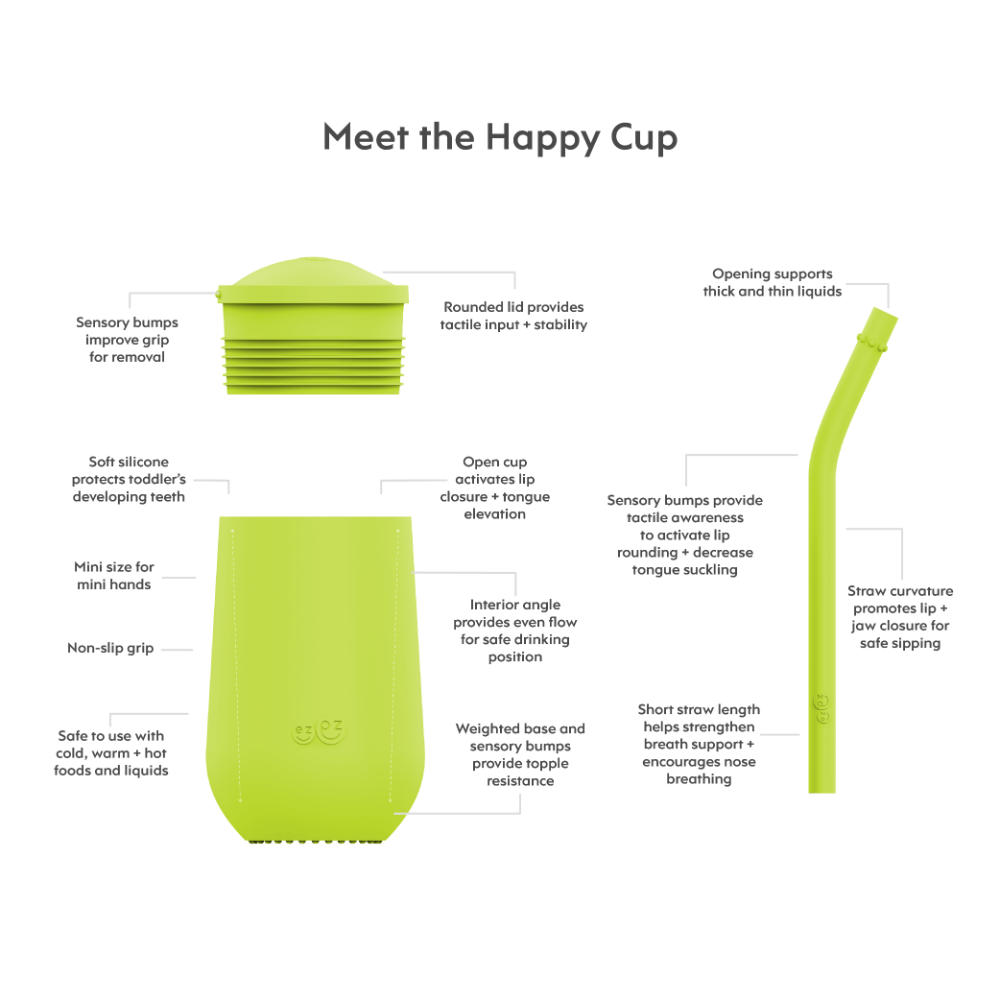 ezpz Happy Cup + Straw System for Preschoolers