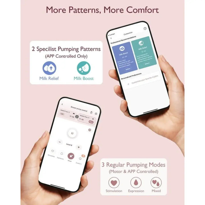 Momcozy M9 Double Wearable Electric Breast Pump | 3rd Gen Motor | 15 Suction Levels | Multiple Modes | Hands-Free Breast Pump | 24mm Flange | Red