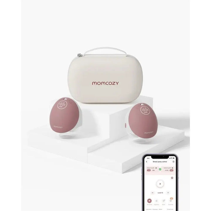 Momcozy M9 Double Wearable Electric Breast Pump | 3rd Gen Motor | 15 Suction Levels | Multiple Modes | Hands-Free Breast Pump | 24mm Flange | Red