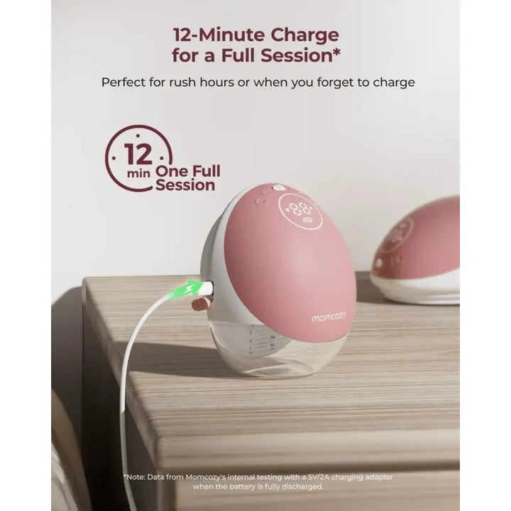 Momcozy M9 Double Wearable Electric Breast Pump | 3rd Gen Motor | 15 Suction Levels | Multiple Modes | Hands-Free Breast Pump | 24mm Flange | Red