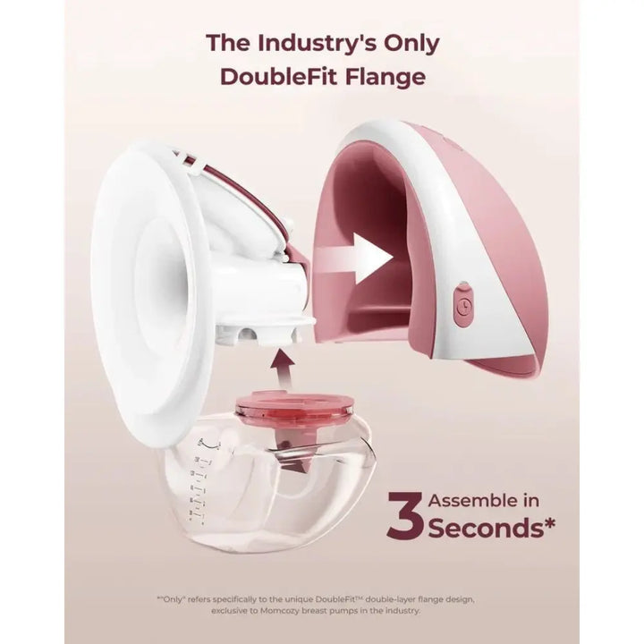 Momcozy M9 Double Wearable Electric Breast Pump | 3rd Gen Motor | 15 Suction Levels | Multiple Modes | Hands-Free Breast Pump | 24mm Flange | Red
