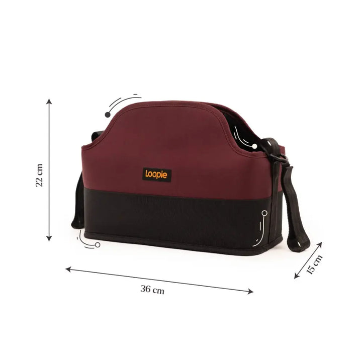 Loopie Organiser Bag - Maroon Mulberry