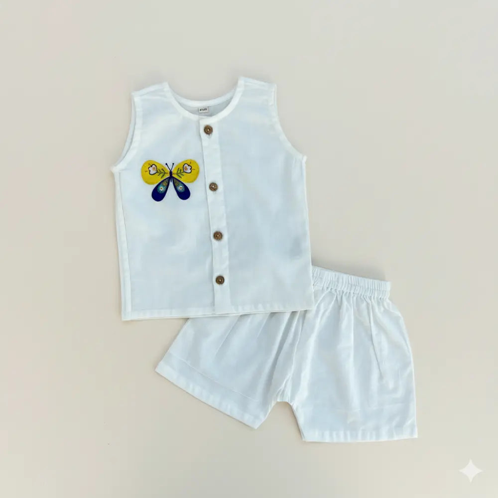 Bhaakur Organic Cotton Butterfly Jhabla Set