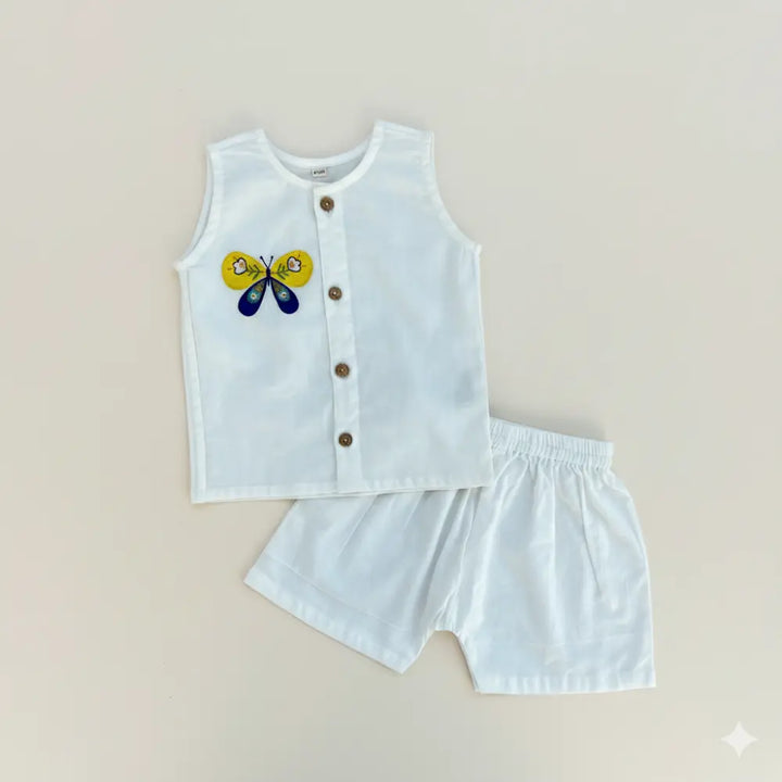 Bhaakur Organic Cotton Butterfly Jhabla Set