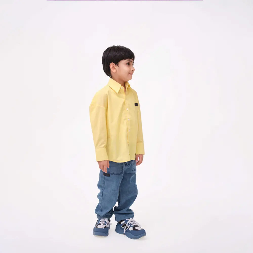Krawl Kids Oversized Poplin Shirt - Yellow