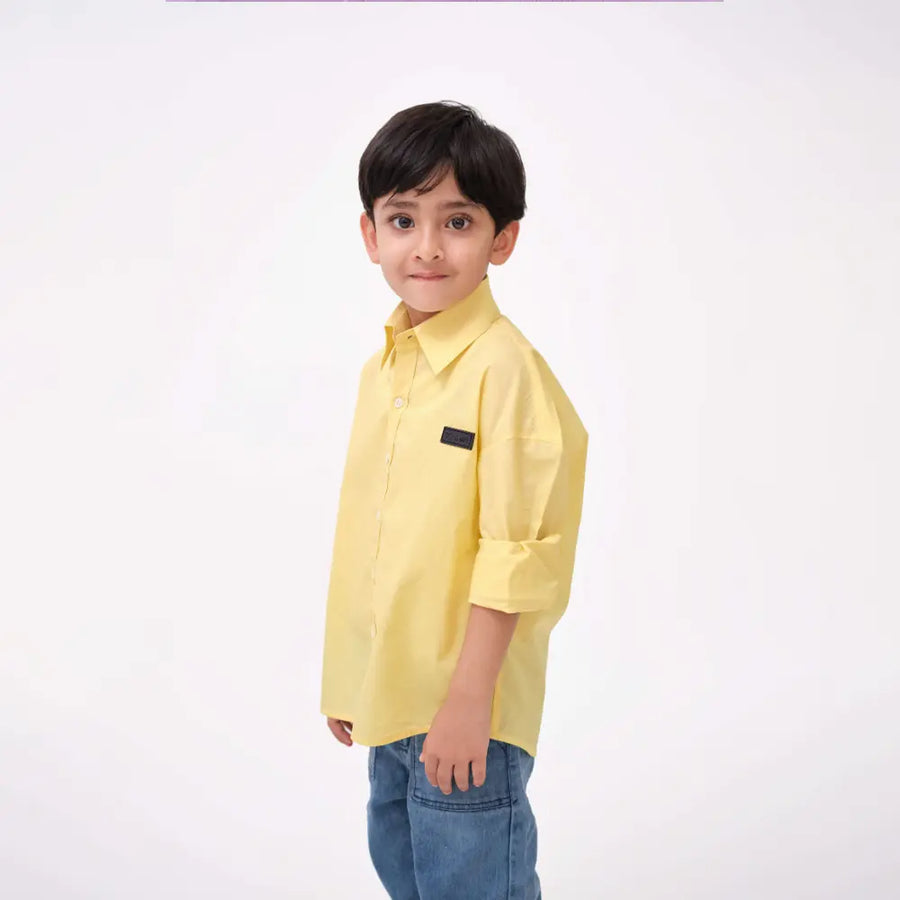Krawl Kids Oversized Poplin Shirt - Yellow