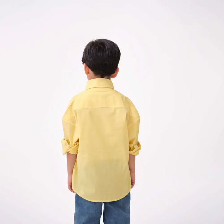 Krawl Kids Oversized Poplin Shirt - Yellow