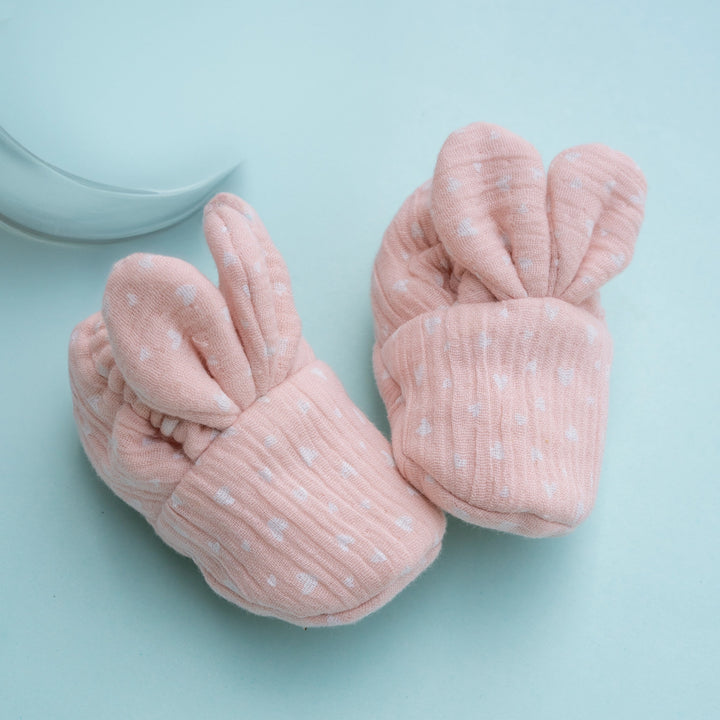 PureCloth.Co Bunny Booties - Pink Heart