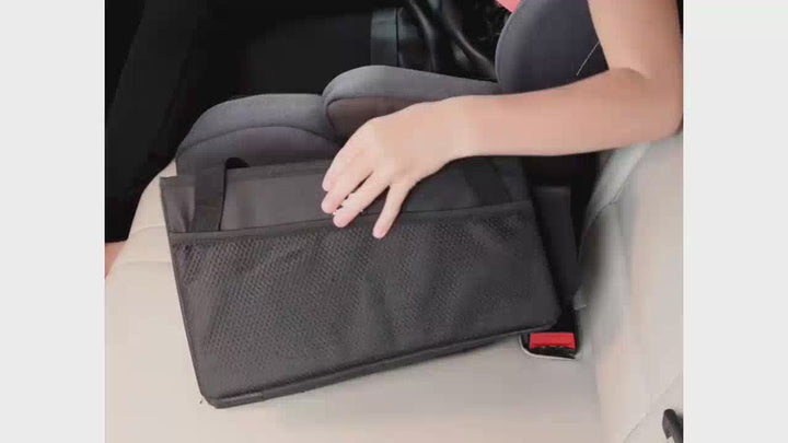 Dooky Back Seat Basket for kids– Foldable Car Storage Organizer with Multi Compartments – Black
