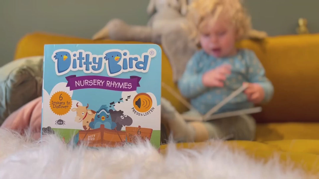 Ditty Bird Musical Book - Fun &amp; Interactive  Nursery Rhyme Book for Toddlers, Sturdy Baby Sound Books, 12M+, USB-C Rechargable - Children&