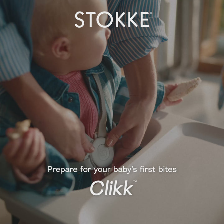 Stokke® Clikk™ High Chair - Glacier Green with Cushion and Travel Bag, Lightweight Portable Highchair for Baby and Toddler, Tool-Free Assembly, Easy to Clean, 5-Point Harness (6 to 36 Months) - Glacier Green/Nordic Grey