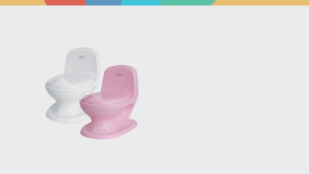 Nuby My Real Potty Training Toilet with Life-Like Flush Button &amp; Sound for Toddlers &amp; Kids, White