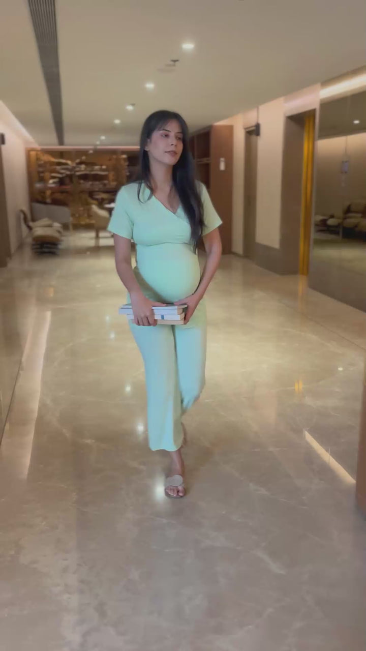 Block Hop Maternity Top - Lime