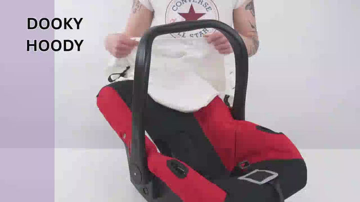 Dooky Infant Car Seat Sun Protection Hoody – Black | Universal Fit