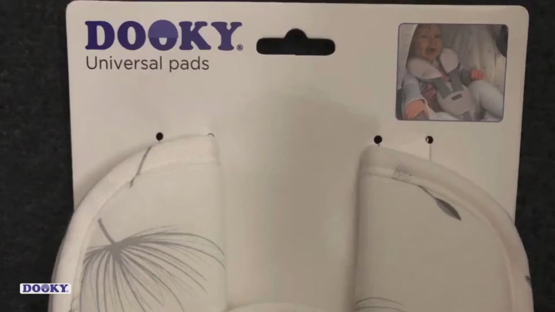 Dooky Baby Universal Car Seat Belt Pads 0+ | Soft Washable Cotton – Black